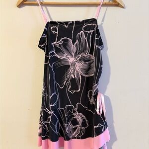 Elegant Black and Pink Floral Women's Blouse